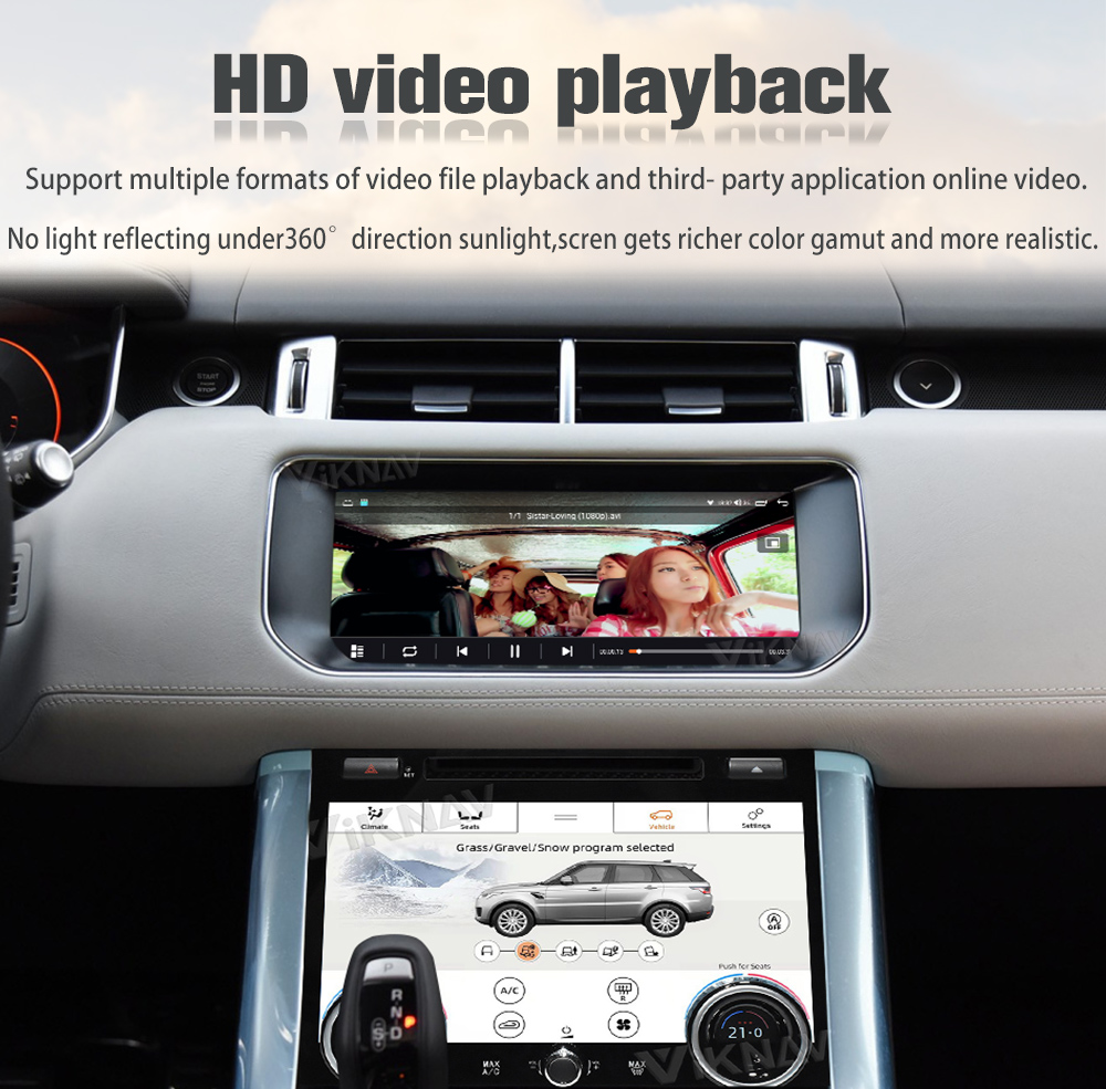 Range Rover Sport L494 Wireless Carplay Android Head Unit And AC Control Screen