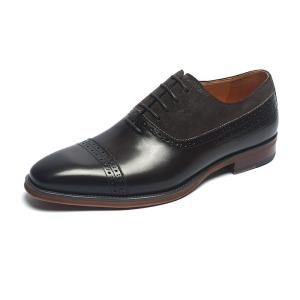 Quality BRUNO VIERO Navy Lace Up Mens Leather Dress shoes wholesale