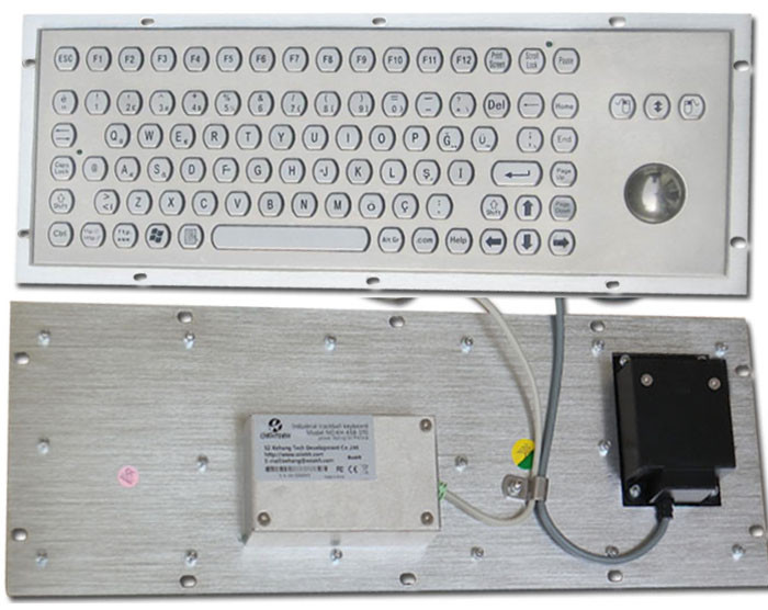 Rugged Metal Computer Keyboard with 38 trackball for Industrial control Kiosk