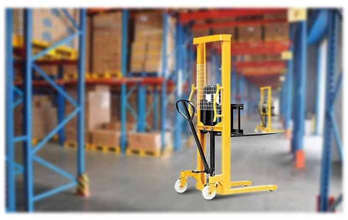 2 Ton Manual Forklift Stacker , Heavy Column Steel Hand Pallet Stacker