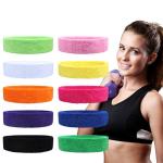 Sweatbands Polyester Cotton Workout Sweat Absorbing Headband For Sports Hair