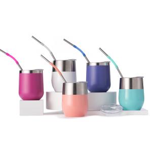 Quality Food Grade Insulated Travel Hot And Cold Tumblers With Metal Straw 300ml wholesale