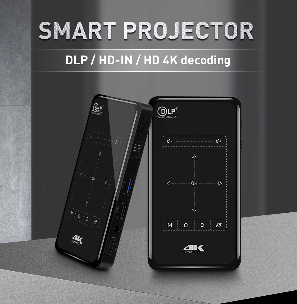 Ultra HD 4K Mobile DLP Interactive Projectors Pocket Portable Home Theater