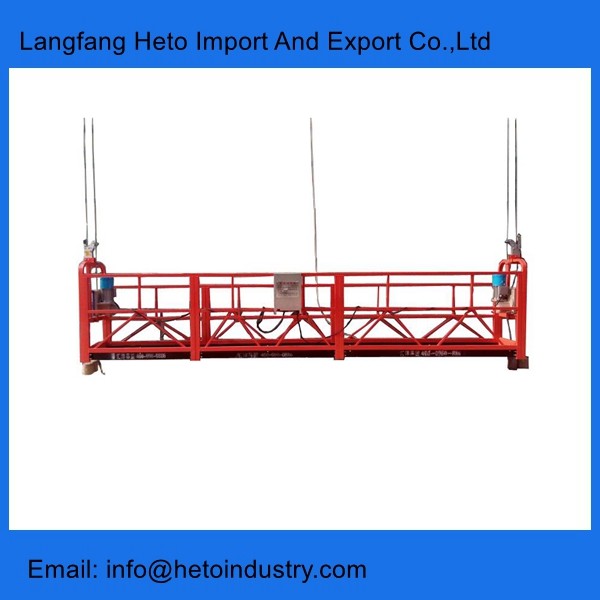 Painting steel 6 meters 630kg ZLP630 suspended platform for glass cleaning
