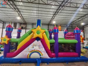 Quality Manufacturer Inflatable Bouncy House With Slide New Design Unicorn Inflatable Combo wholesale