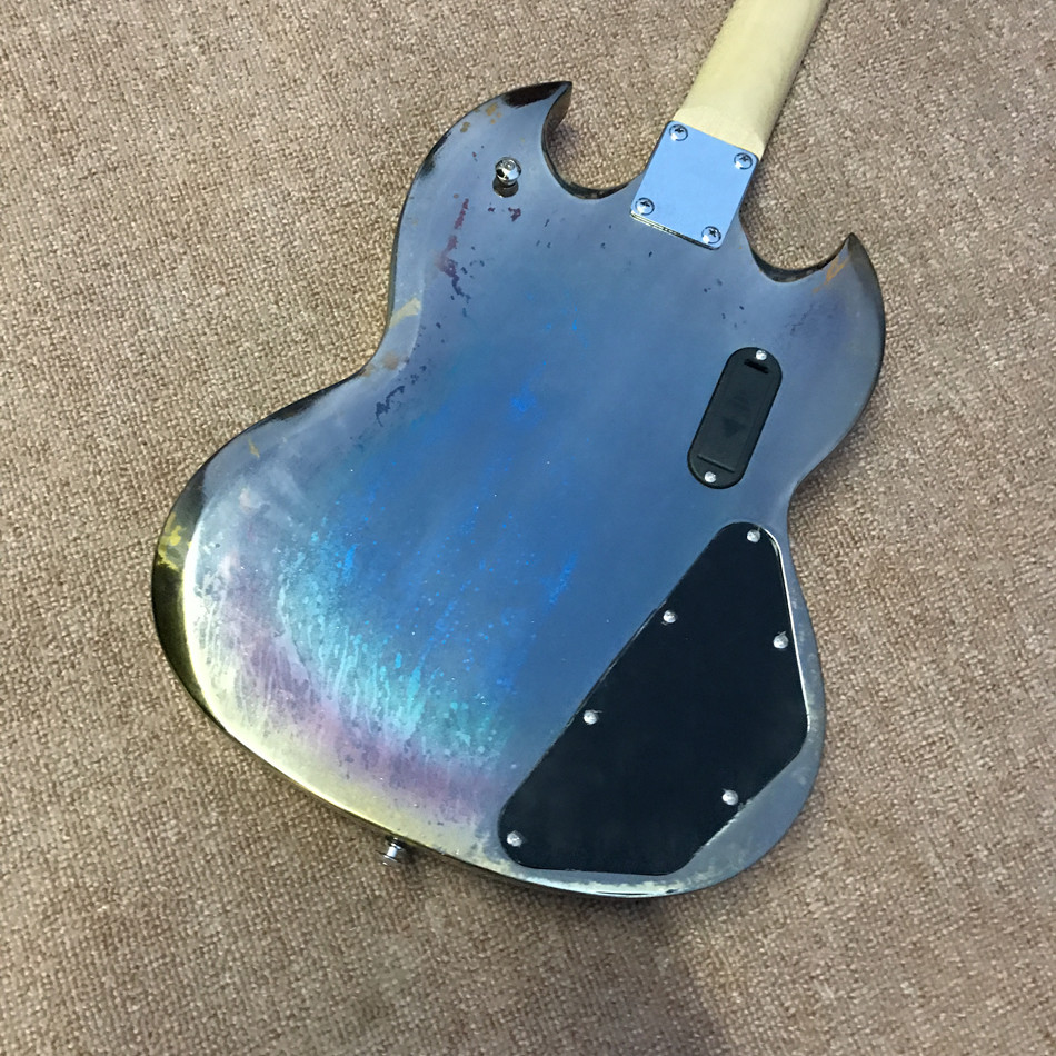 High quality LED light acrylic electric guitar, free shipping