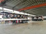 3 Axle Used Flatbed Semi Trailer , 12.5m Used 40 FT Container Trailer