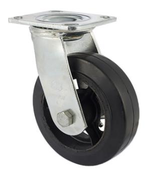 8 Inch Trolley Wheels Heavy Duty Swivel Casters Rubber Castor Wheel Cast Iron