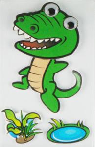 Quality Personalised Crocodile 3D Cartoon Stickers Paper Layered For Bedroom Wall Decorative wholesale