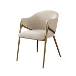 Light Luxury Stainless Steel Fleece Hotel / Apartment Dining Chair