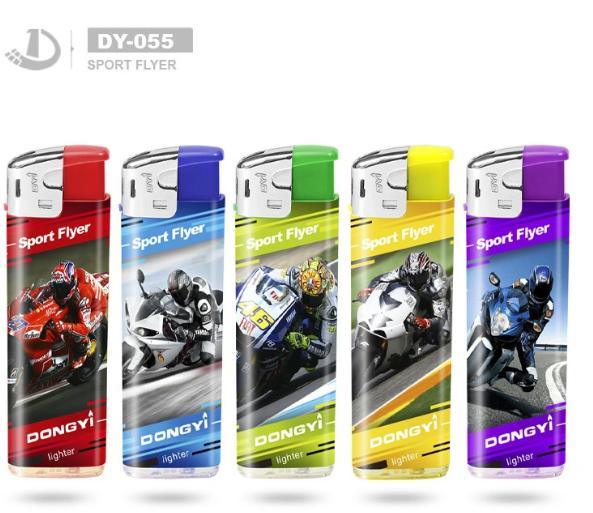 Dy-055 Stylish Cheap Refillable Plastic Electronic Gas Lighter with ISO9994