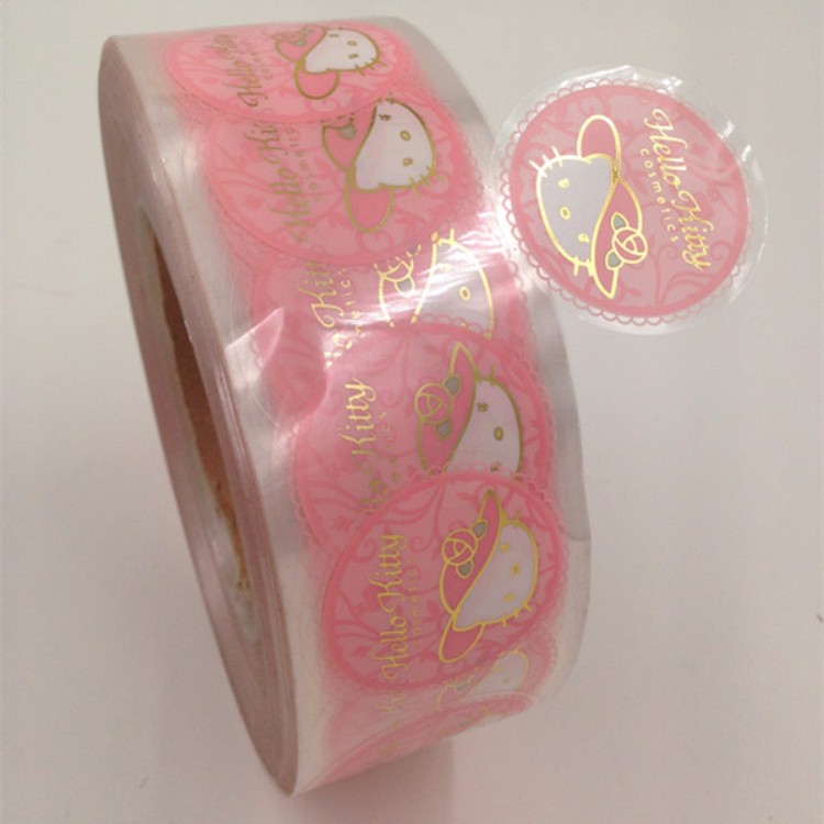 Rectangular cosmetic Gold Foil Printing Die Cut Stickers