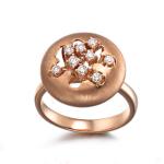Luxury 18K Rose Gold Diamonds Pendant Charm Ring Jewelry Set (GDSET003)