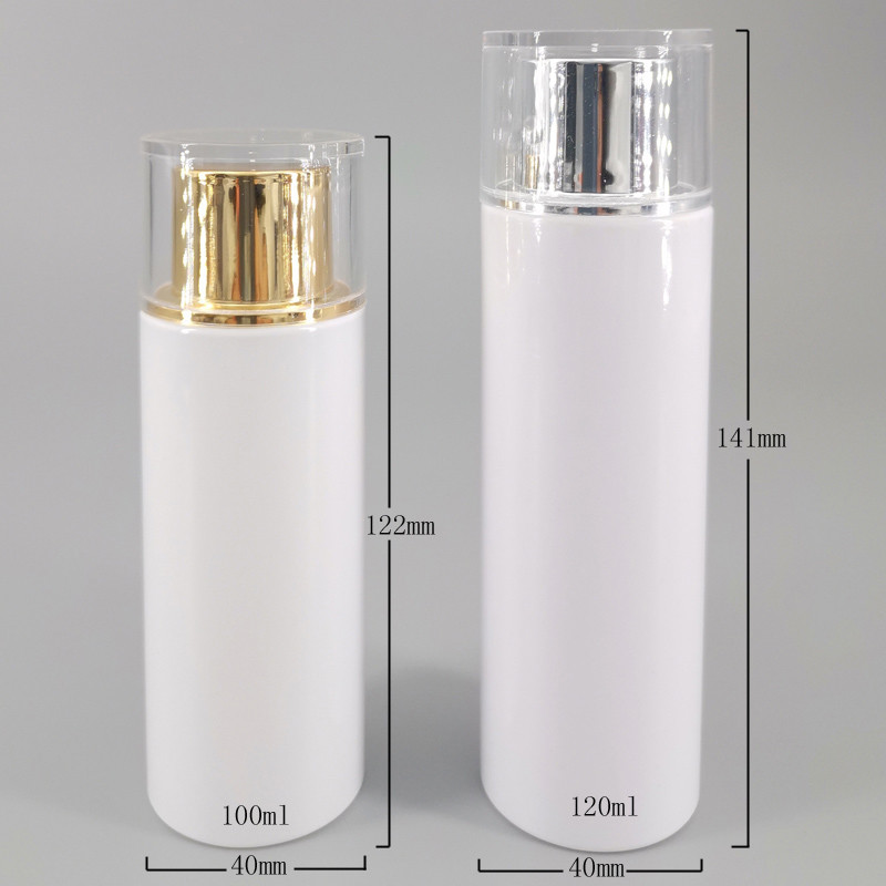 PET Cylinder Screw Cap Flip Top Lotion Suit Bottle 100ml 120ml