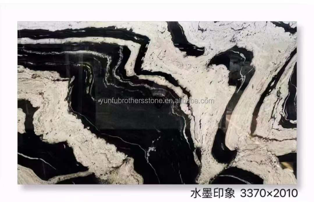 Hotel Polished Black Ink Impression Marble Natural Stone Bathtub for Home Bathroom