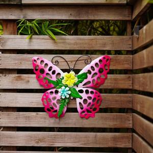 Quality OEM / ODM Outdoor Metal Butterfly Garden Wall Art Rustproof Customized wholesale
