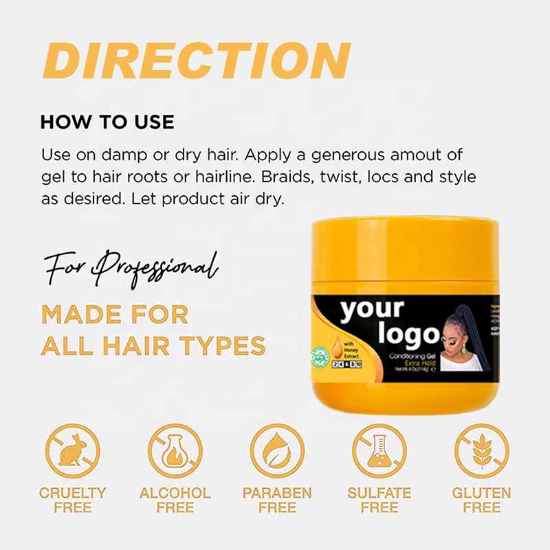 Customization Accepted 4oz Shine Jam Hair Gel for Strong Hold and Styling Braided Hair