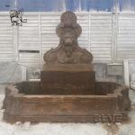 Marble Lion Head Fountains Antique Natural Stone Carving Garden Fountain