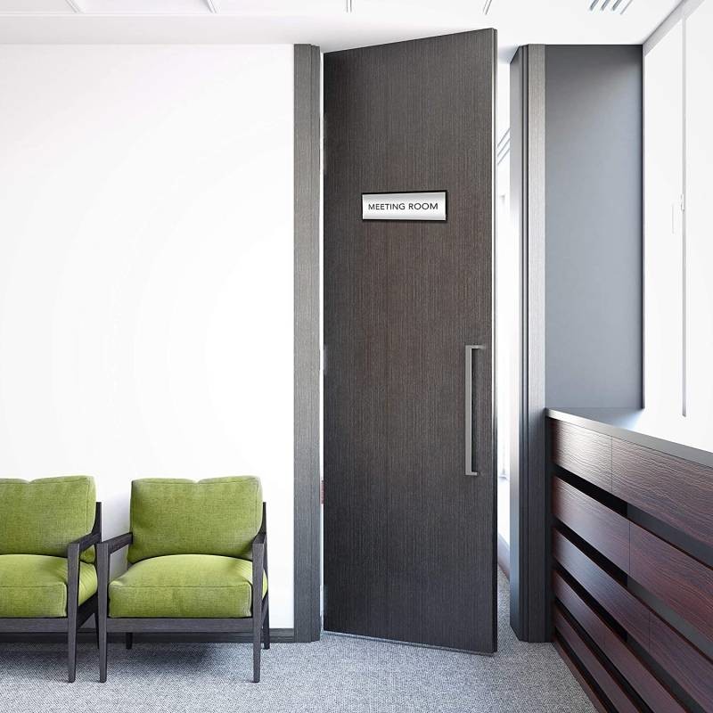 White Sliding Office Door Sign Holder Reusable Custom ODM OEM