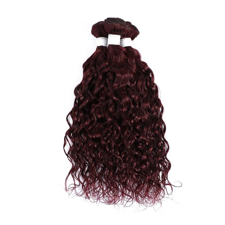 #99J Dark Wine Water Wave Remy Human Hair Bundles Sew In Weave Bundles Brazilian Bundle Deals