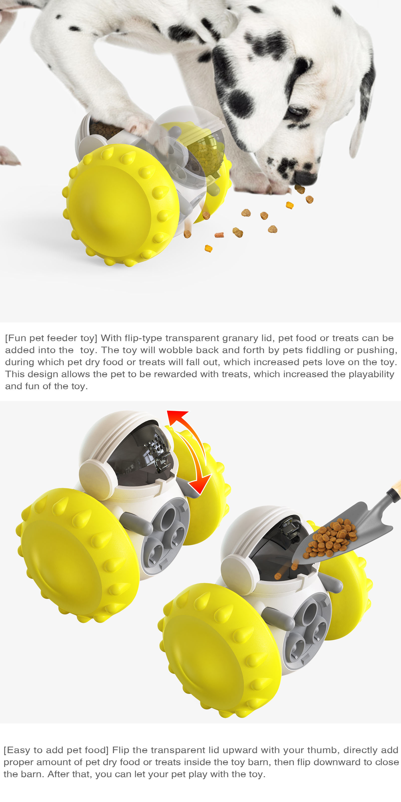 Pet Slow Treat Toy Dogs Food Puzzle Feeder ToysSuitable Robot Food Dispenser Interactive