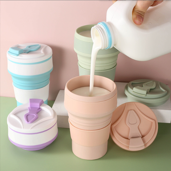 American Style Collapsible Travel Sport Mug Presents Design for Foldable Silicon Cups