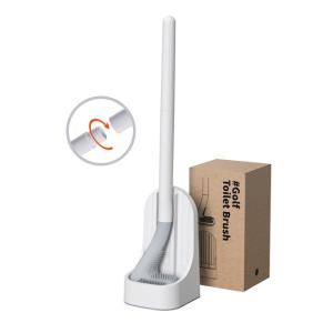 Quality Sustainable 90x4cm Toilet Bowl Cleaning Brush Silicone With Holder Set wholesale