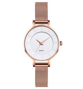 Quality Q021 rose gold girls womans quartz watches back stainless steel watches women lady luxury watch wholesale