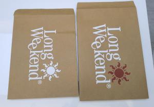 Quality Eco Friendly Kraft Paper Bags , Recycable Brown Paper Envelopes 2 PMS Silk Screen wholesale