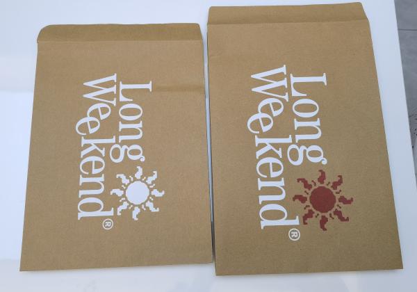 Eco Friendly Kraft Paper Bags , Recycable Brown Paper Envelopes 2 PMS Silk