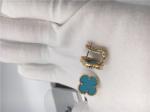 Van Cleef Arpels Sweet Alhambra earstuds 18k yellow gold with turquoise