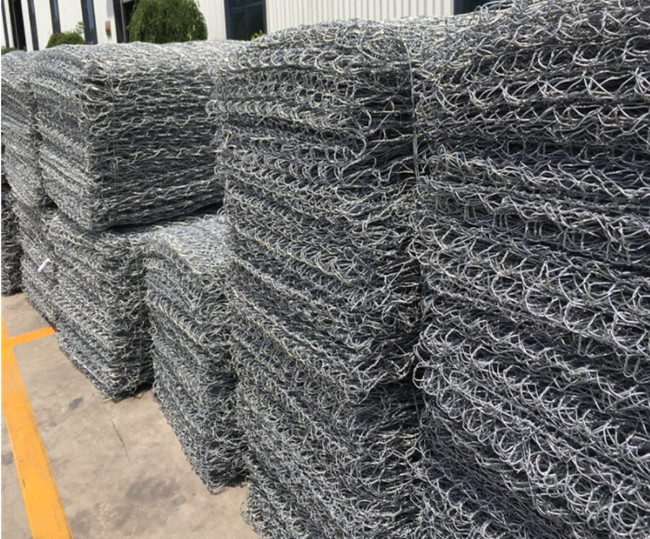 2x1x0.5m Hot Dipped Galvanized PVC Coated Gabion Box Green Flood Control