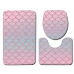 Fish Scale Bathroom Toilet Mat Set Non Slip 3 Piece Bath Mat