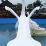 Kids Small Cartoon Swan Fiberglass Water Pool Slides For Aqua Park / Swimming
