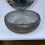 Unique Glass Vessel Basins Grey Bathroom Grey Crystal Vanity Countertop Round