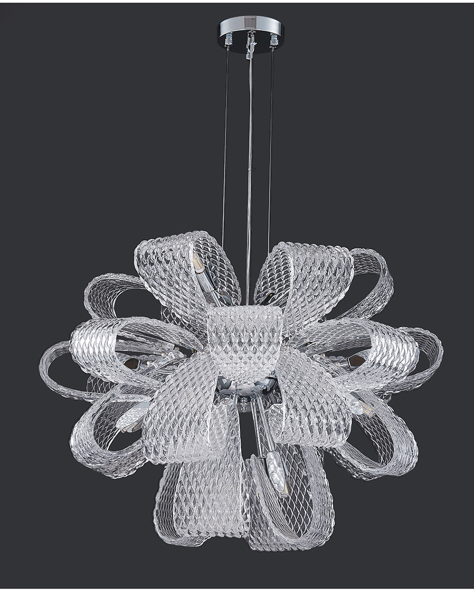 Luxury Glass Chandelier For Living Room Led Modern Home Decor Flower Chandeleir(WH-CY-216)