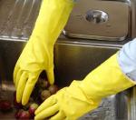 30g Flocklined Rubber Dishwashing Gloves For Cleaning