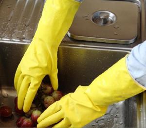 Quality 30g Flocklined Rubber Dishwashing Gloves For Cleaning wholesale