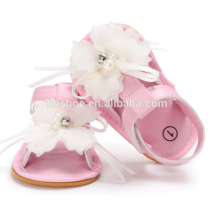 New designed Sandals Anti-slip Flower Wedding party Princess Toddlers Baby shoes