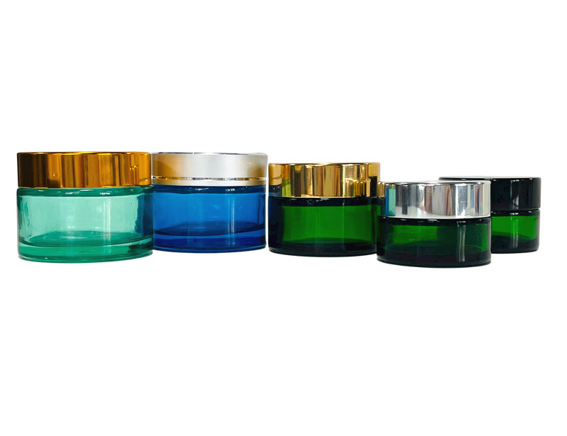 CE Pink Green Small Glass Makeup Jars Tasteless Pp Cream Jar 50ml