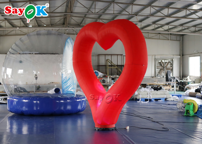 2.5mH Red Inflatable Lighting Decoration For Wedding / Blow Up Heart