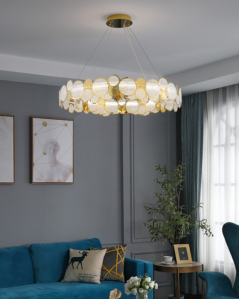 Modern chandelier lighting smoke gray glass round hanging lamp house lights(WH-MI-322)