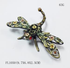 Quality Fashion Dragonfly Metal Jewelry Box Dragonfly trinket box wholesale