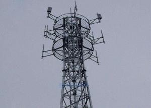 Quality AWS D1.1 Silver Mobile Telecom Tower 50m Height Arc Welding ISO Certificated wholesale