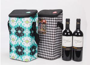 Quality Ice insulated nylon wine bottle cooler bag for double wines wholesale