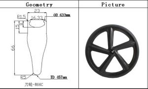 Quality New popular best price China 700c 66mm five-Spoke carbon wheels clincher road rike wheels wholesale