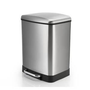 Quality 410 Stainless Steel 24L Rectangular Step Trash Can wholesale