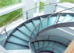 316ss Indoor Building Curved Stairs Tempered Glass Railing Top Handrail