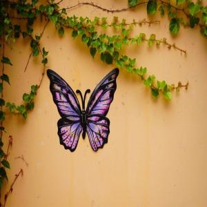 Quality 3D Metal Hanging Butterfly Wall Decor Gorgeous Multicolor For Home Yard wholesale