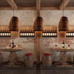 Winery creative restaurant decoration wine barrel light solid wood barrel
